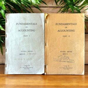 VINTAGE 1949 Fundamentals of Accounting Part 1 & Part 2 by Scovill and Moyer